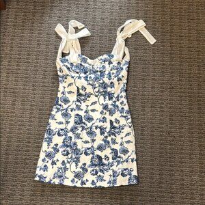 Ally Fashion Blue and White Sweetheart Sundress